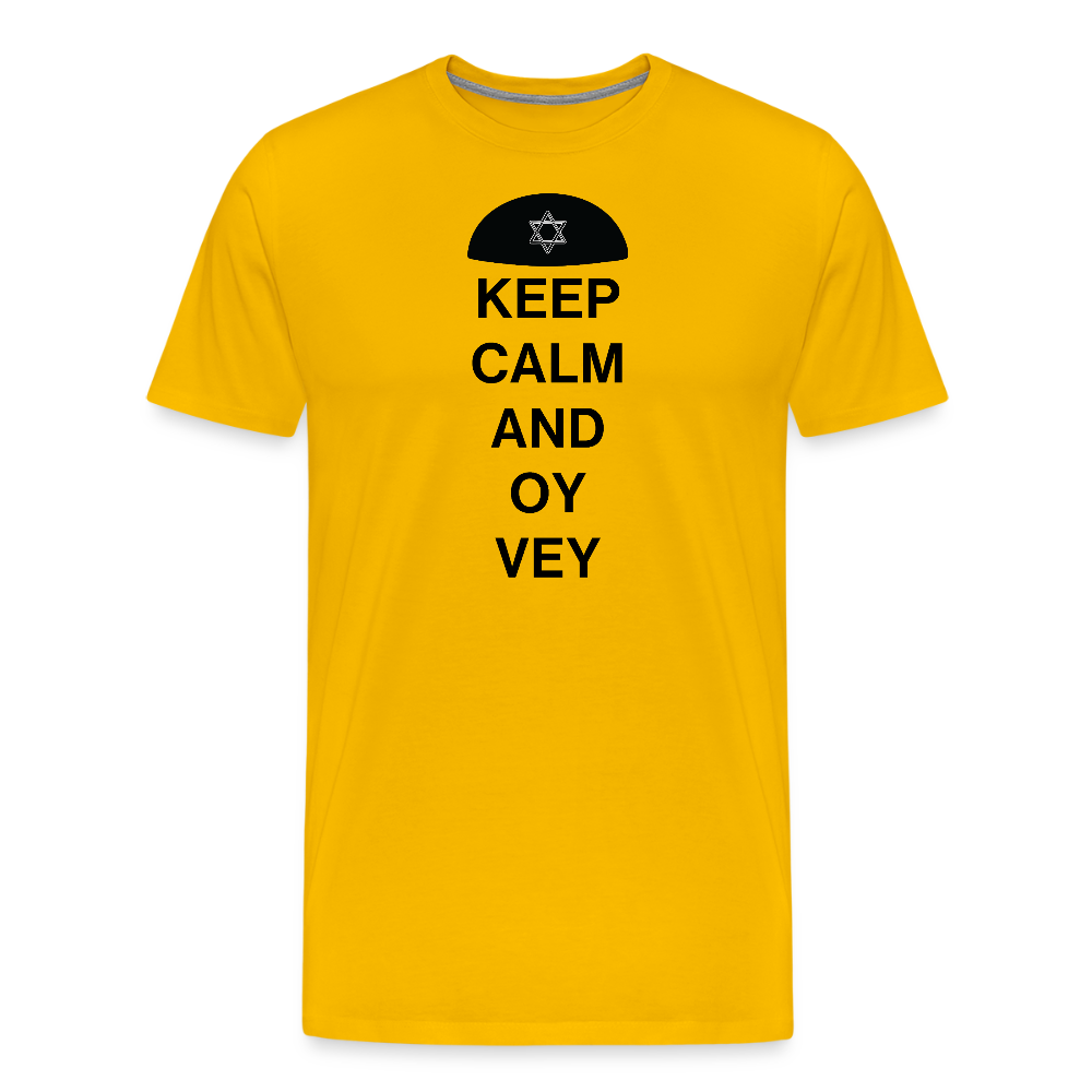 Keep Calm and Oy Vey Men's Premium T-Shirt - sun yellow