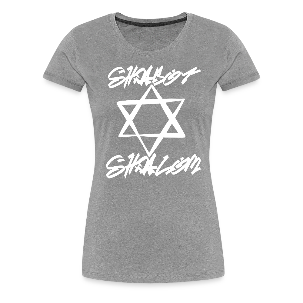 Shabbat Shalom Graffiti Light Star Women’s Premium T-Shirt - heather gray