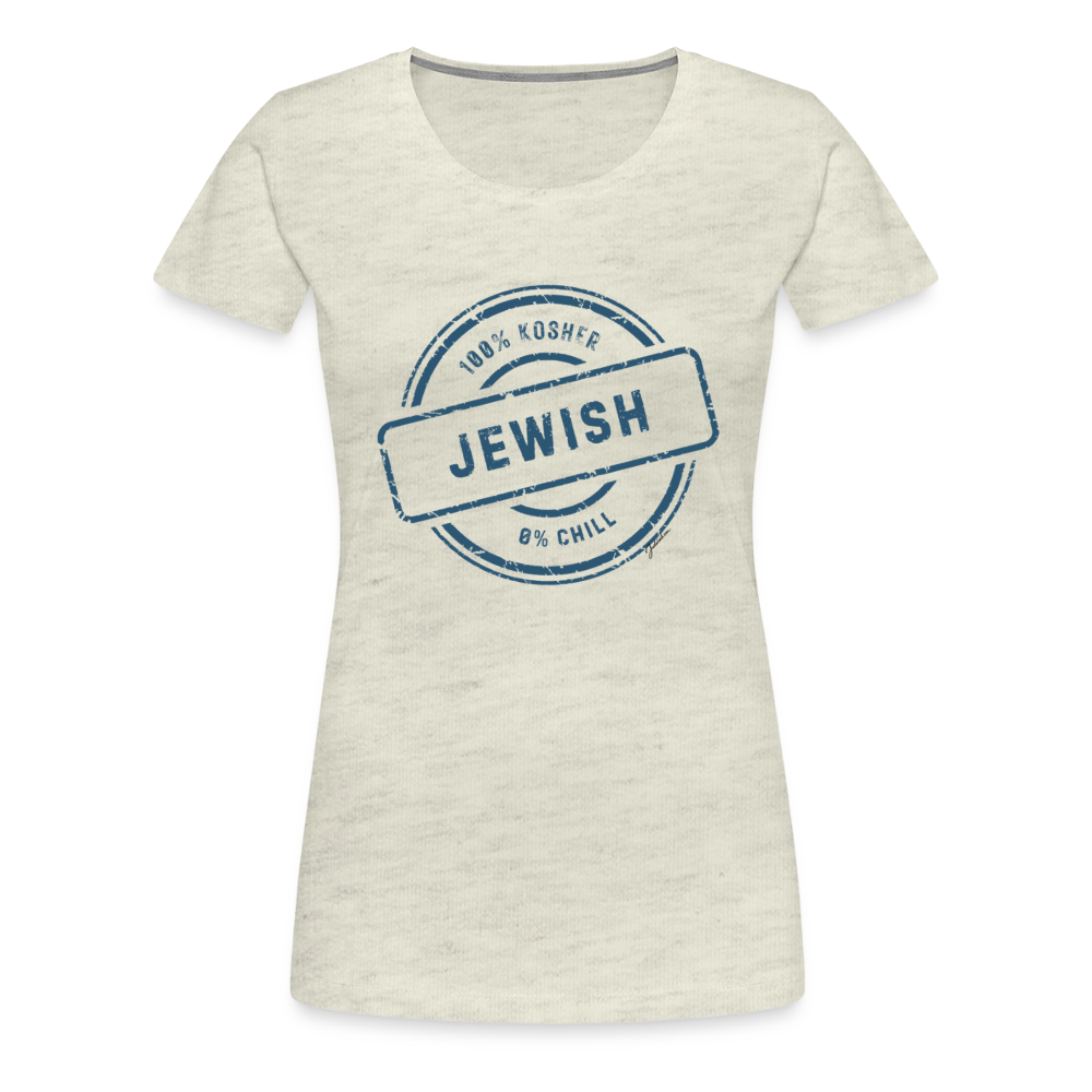 100% Jewish Women’s Premium T-Shirt - heather oatmeal