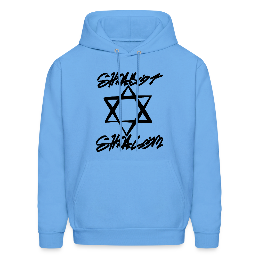 Shabbat Shalom Graffiti Star Men's Hoodie - carolina blue