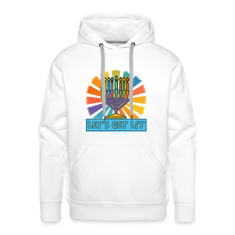 Radient Retro Let's Get Lit Men’s Premium Hoodie - white