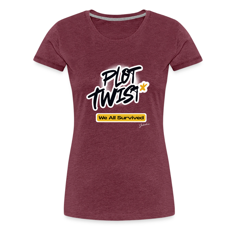 Plot Twist Women’s Premium T-Shirt - heather burgundy