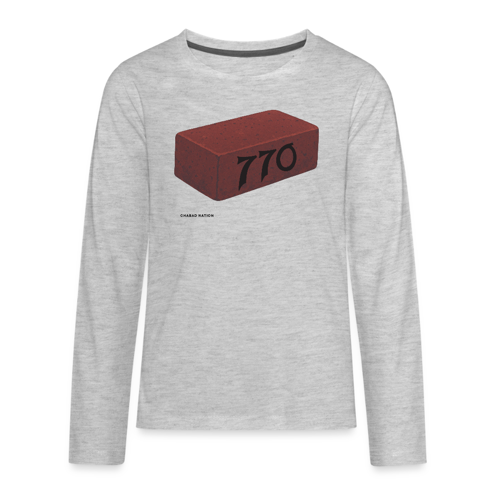 770 Solid Brick Kids' Premium Long Sleeve T-Shirt - heather gray