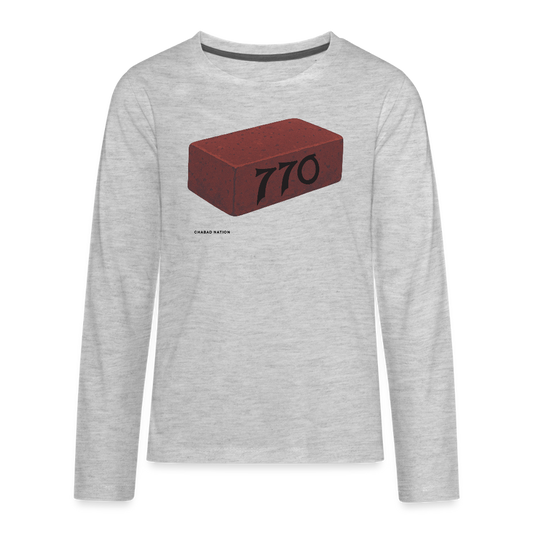 770 Solid Brick Kids' Premium Long Sleeve T-Shirt - heather gray