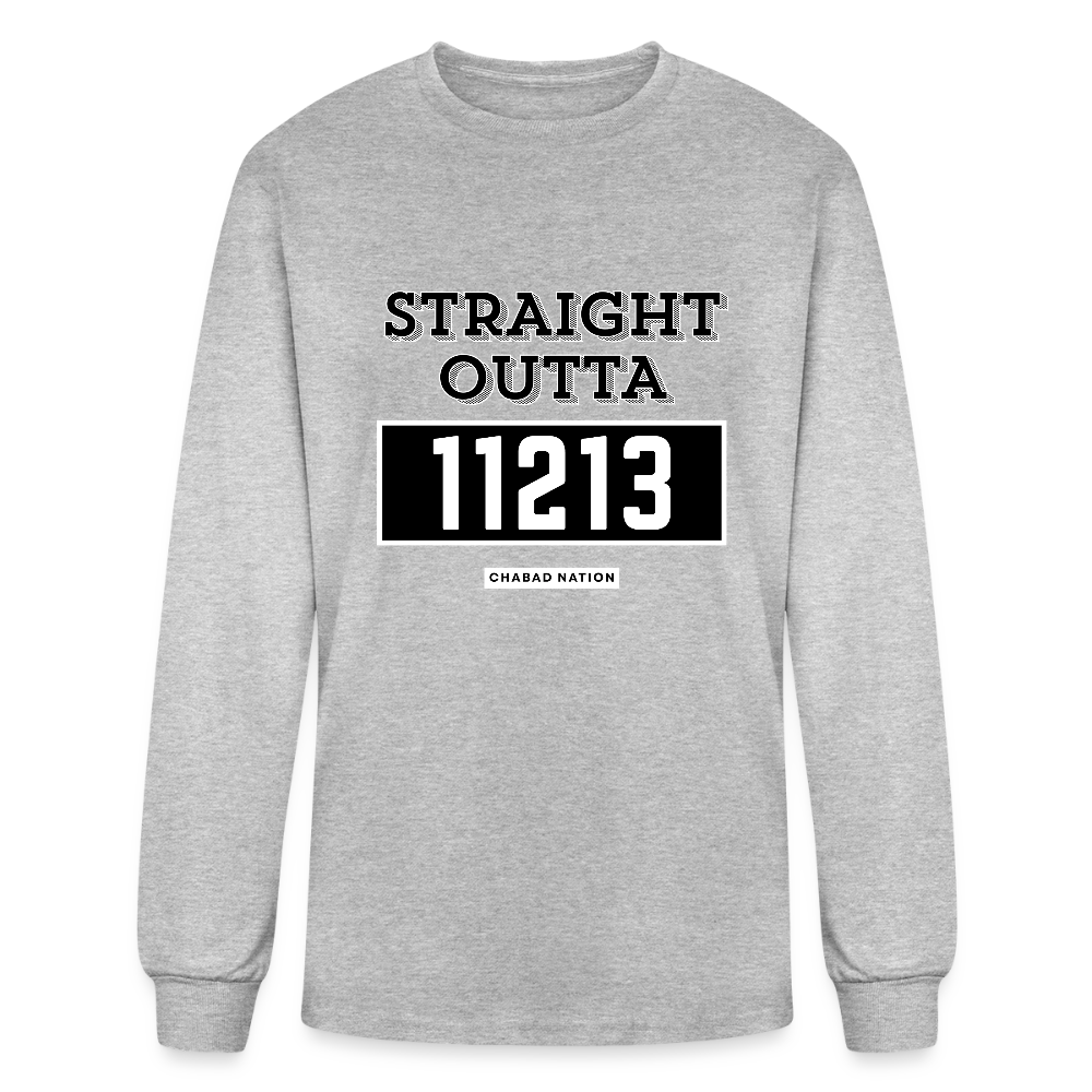 Straight Outta 11213 Men's Long Sleeve T-Shirt - heather gray