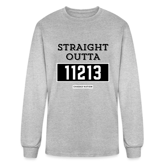 Straight Outta 11213 Men's Long Sleeve T-Shirt - heather gray