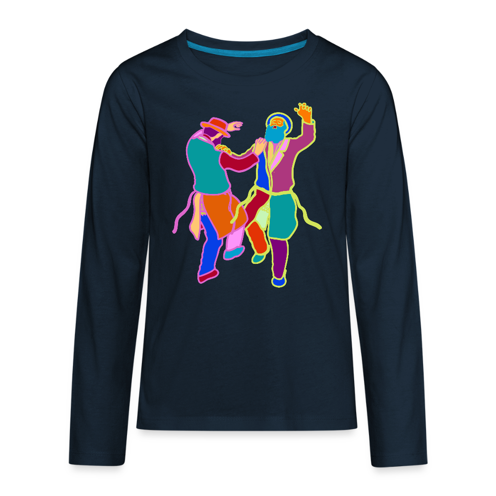 Colorful Dancing Rabbis Kids' Premium Long Sleeve T-Shirt - deep navy