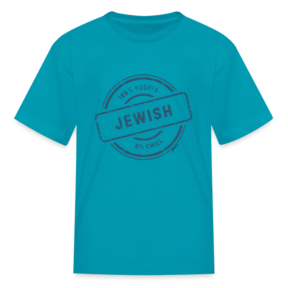 100% Jewish Kids' T-Shirt - turquoise