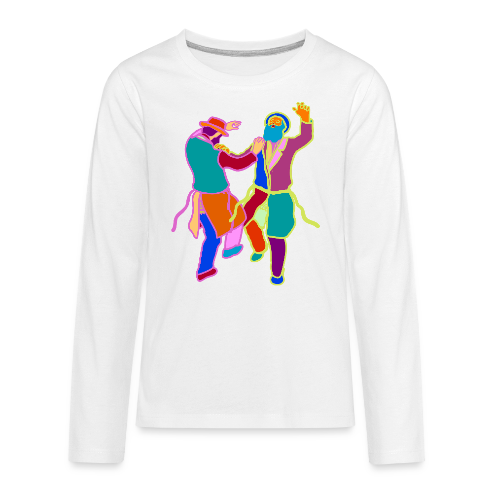 Colorful Dancing Rabbis Kids' Premium Long Sleeve T-Shirt - white