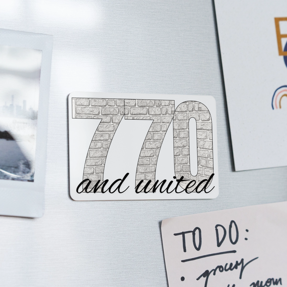 770 And United Rectangle Magnet - white
