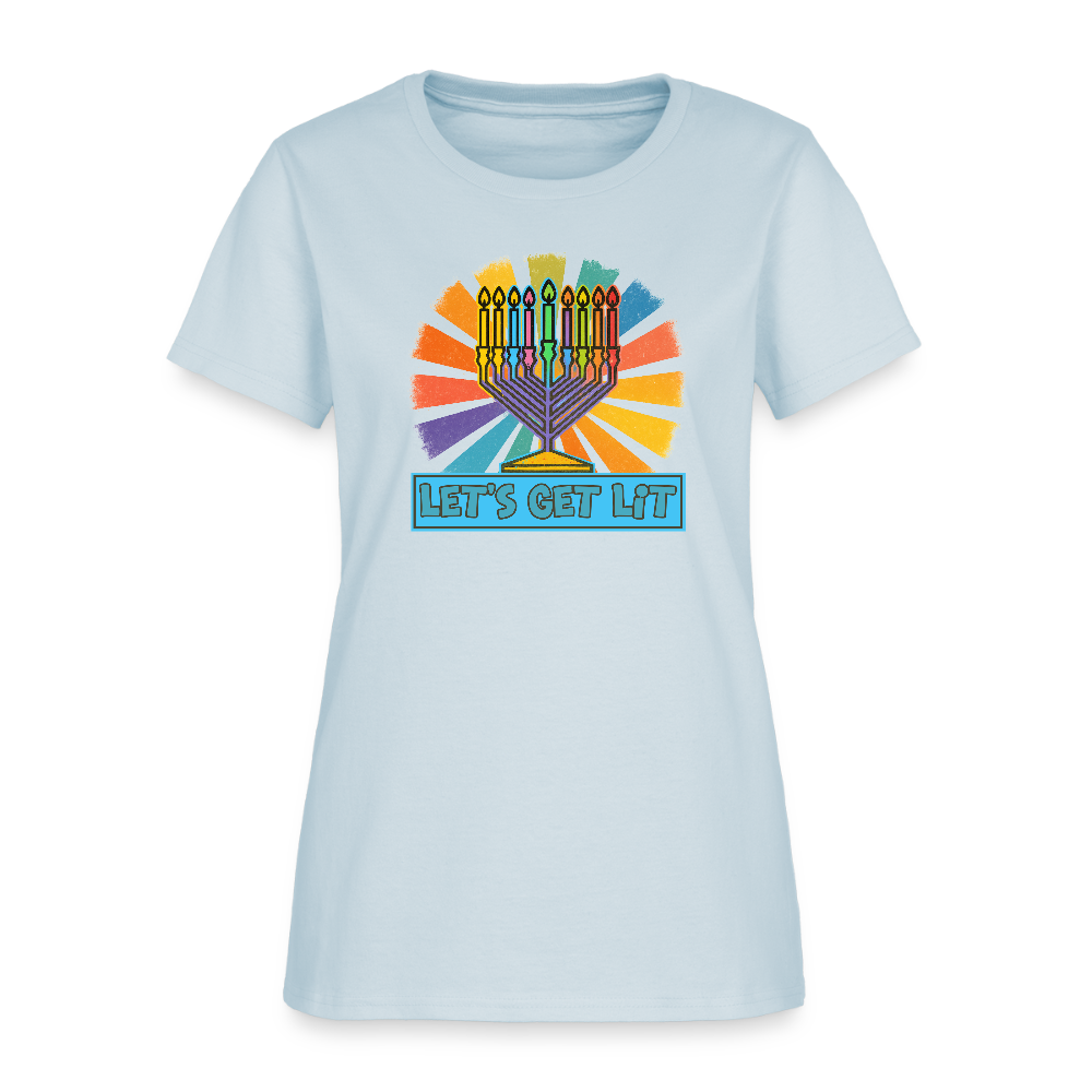 Radiant Retro Let's Get Lit Women's T-Shirt - light blue