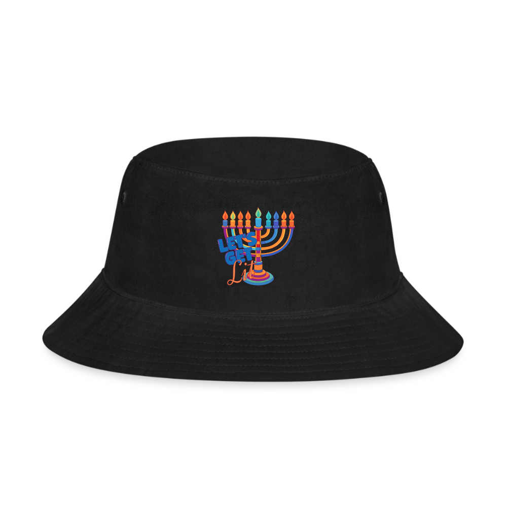 Let’s Get Lit Menorah Bucket Hat - black