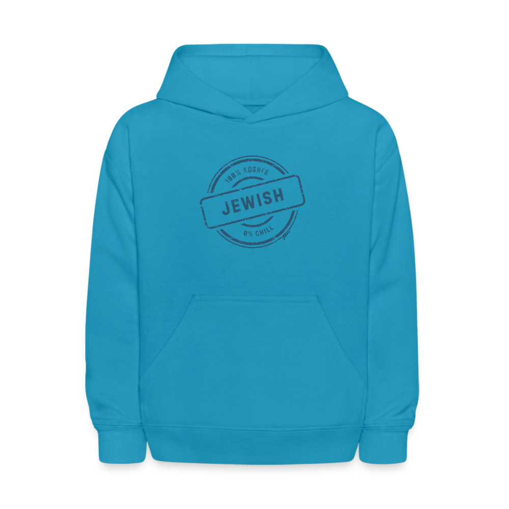 100% Jewish Kids' Hoodie - turquoise