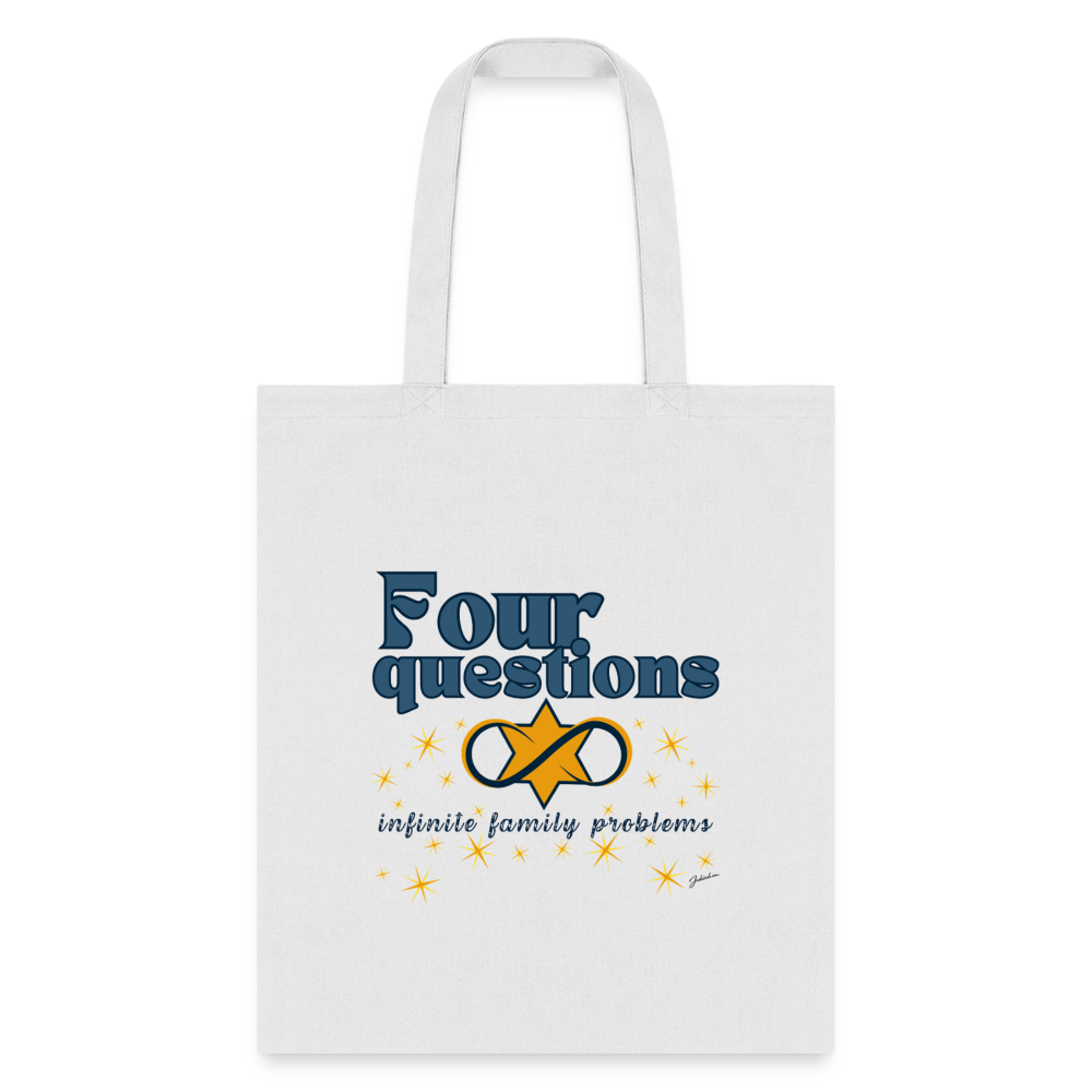 Four Questions Tote Bag - white