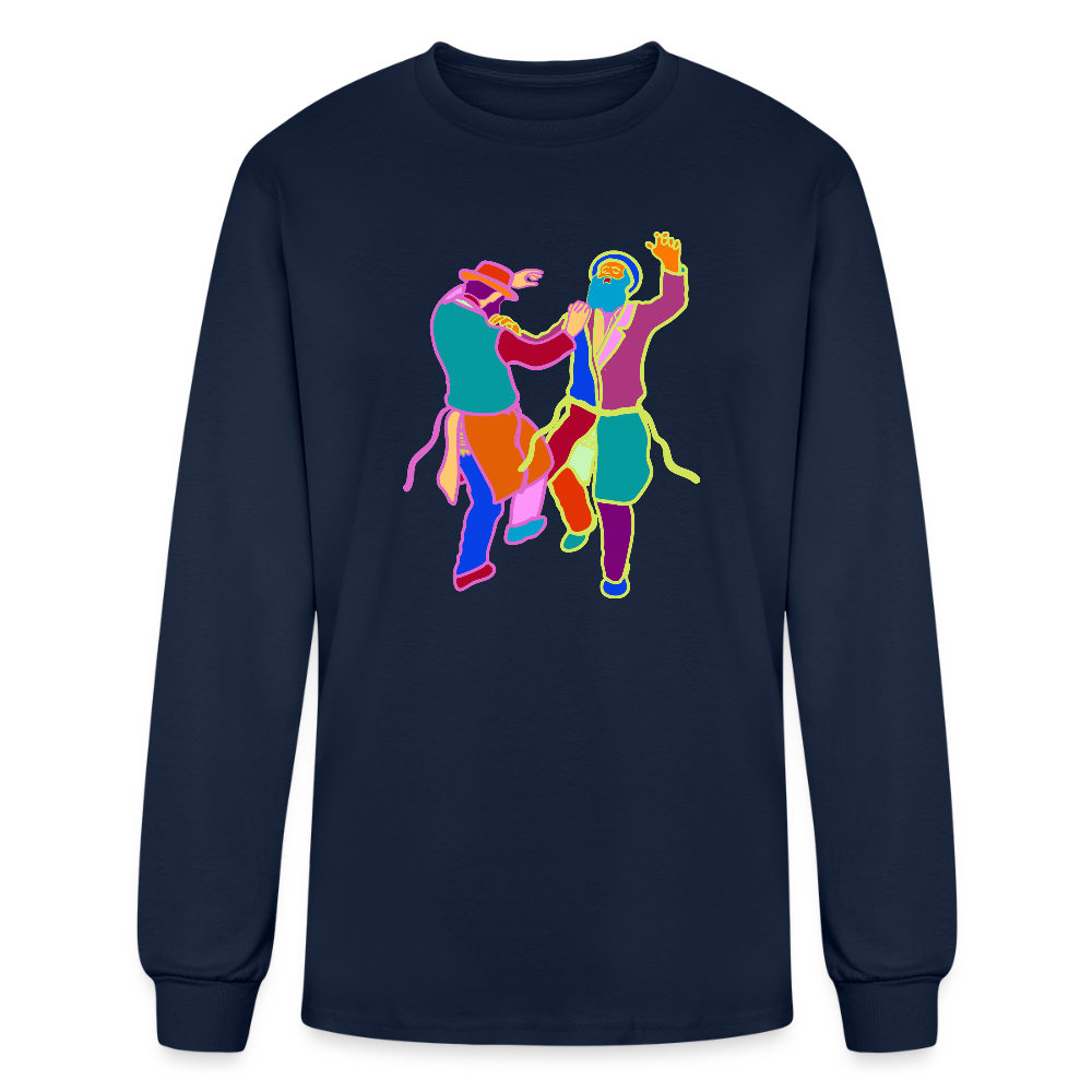 Colorful Dancing Rabbis Men's Long Sleeve T-Shirt - navy