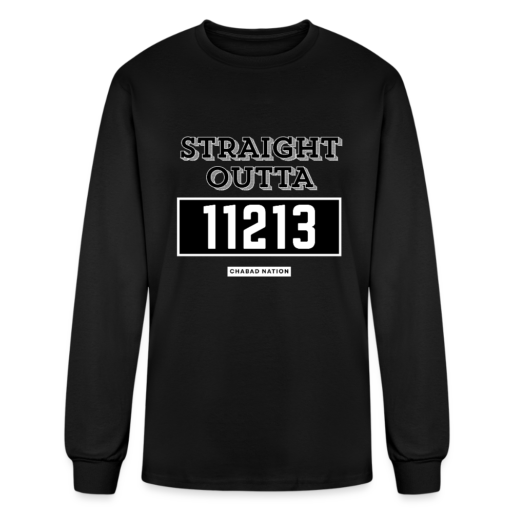 Straight Outta 11213 Men's Long Sleeve T-Shirt - black