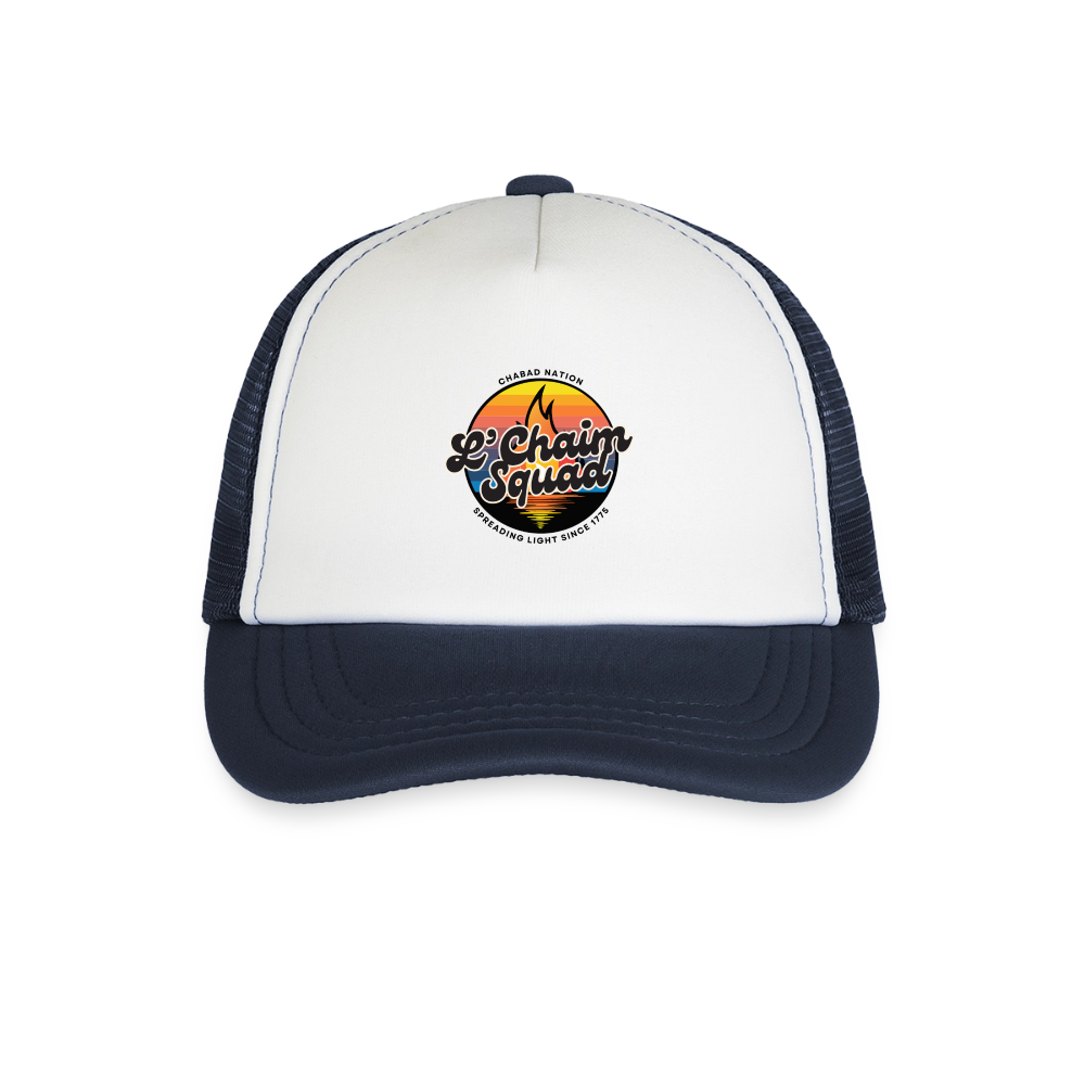 L’Chaim Squad – Spreading Light Kid's Trucker Cap - white/navy