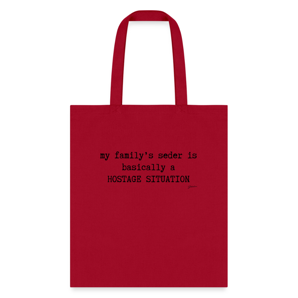 Seder Hostage Tote Bag - red