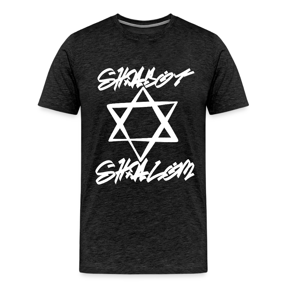 Shabbat Shalom Graffiti Light Star Men's Premium T-Shirt - charcoal grey