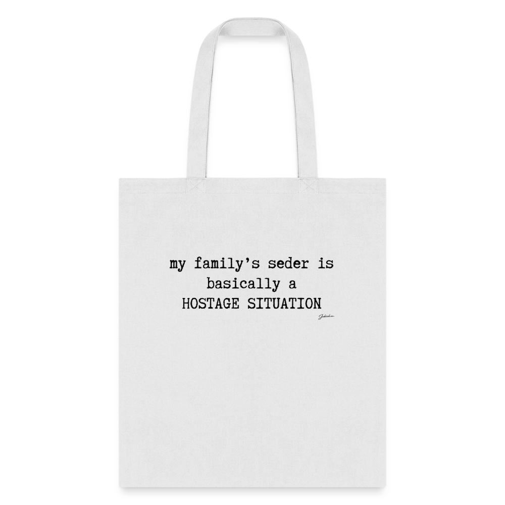 Seder Hostage Tote Bag - white