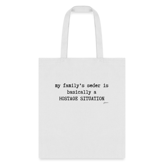 Seder Hostage Tote Bag - white