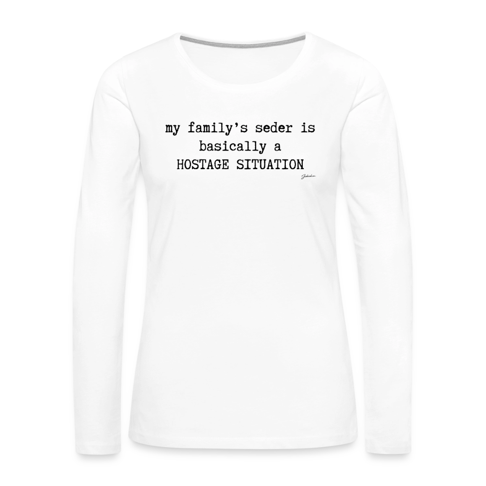 Seder Hostage Women's Premium Long Sleeve T-Shirt - white