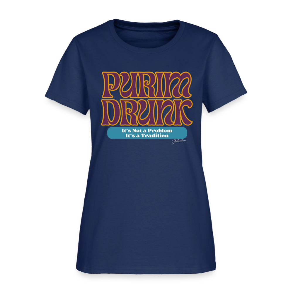 Purim Drunk Women's T-Shirt -  blue dusk