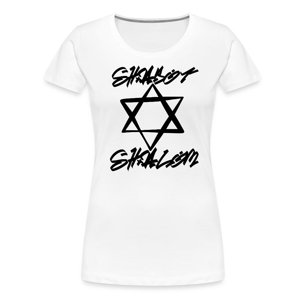 Shabbat Shalom Graffiti Star Women’s Premium T-Shirt - white