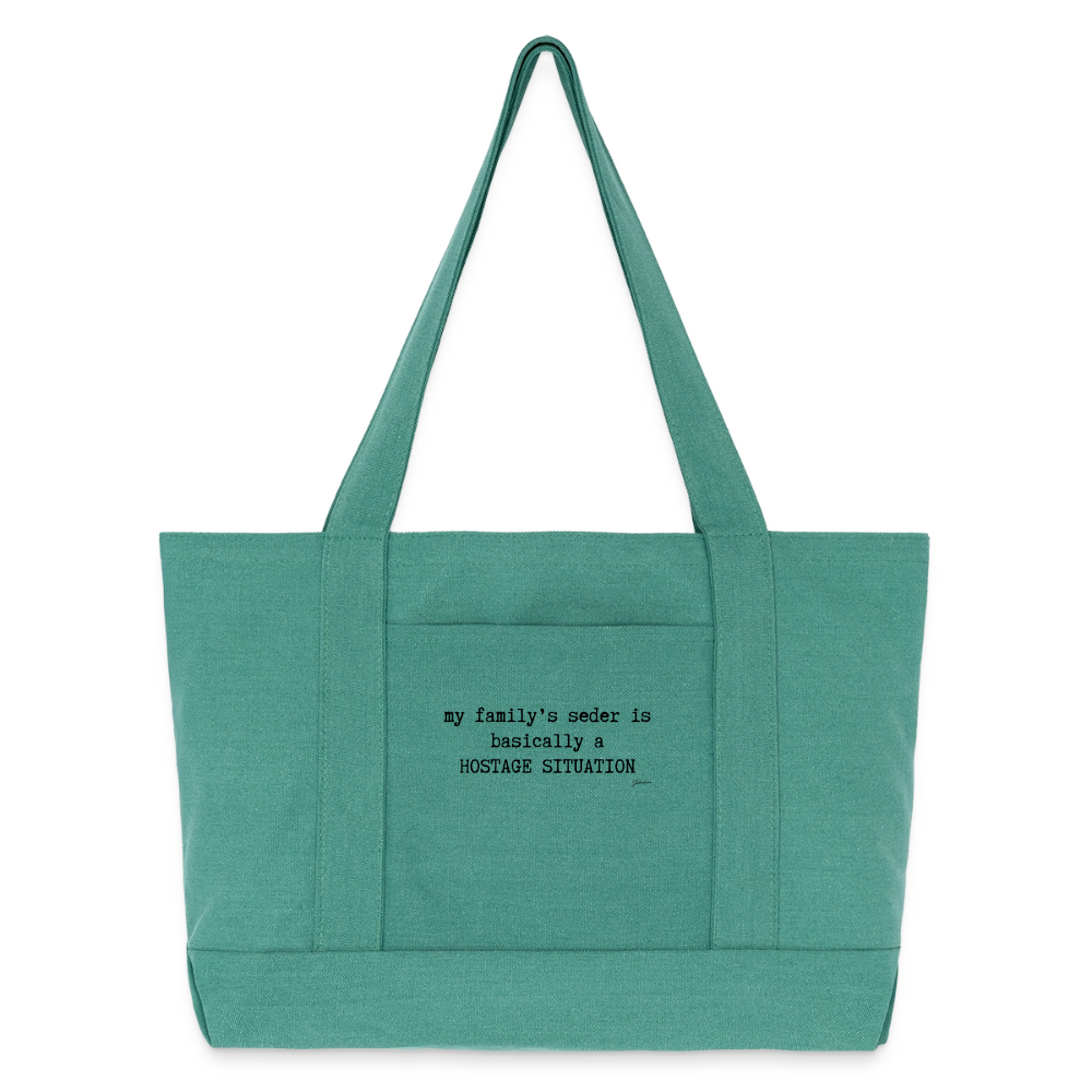Seder Hostage Cotton Pigment Dyed Tote Bag - mermaid green