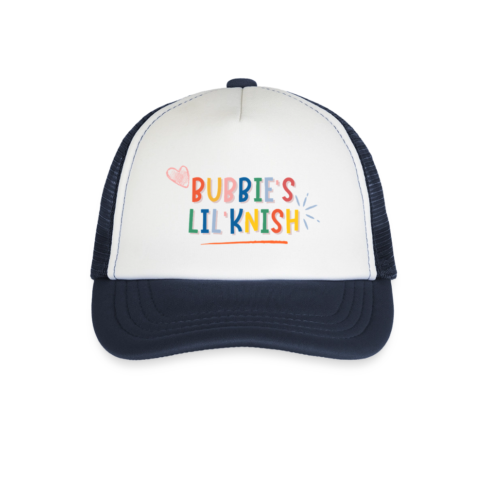 Bubbie's Lil' Knish Kid's Trucker Cap - white/navy