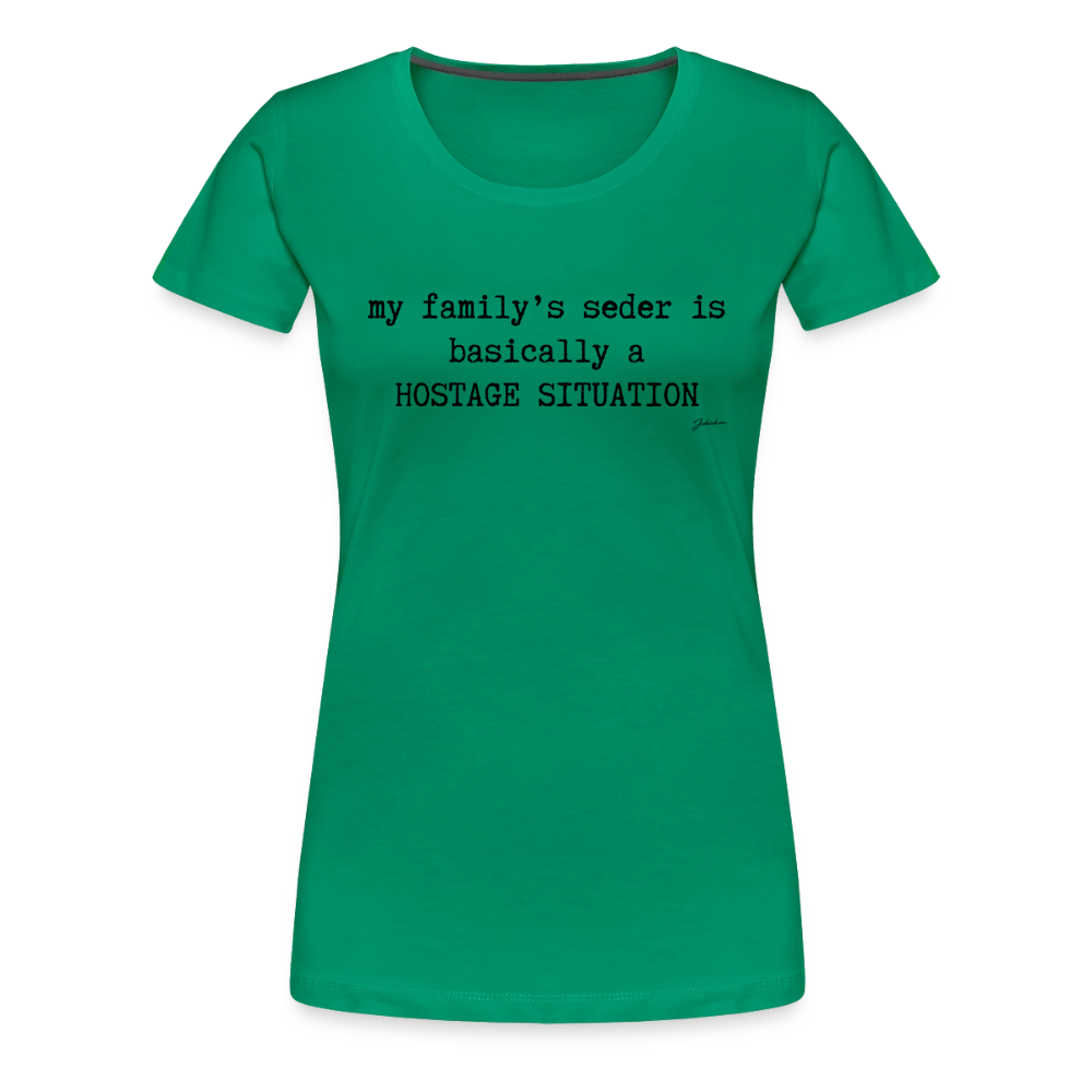 Seder Hostage Women’s Premium T-Shirt - kelly green