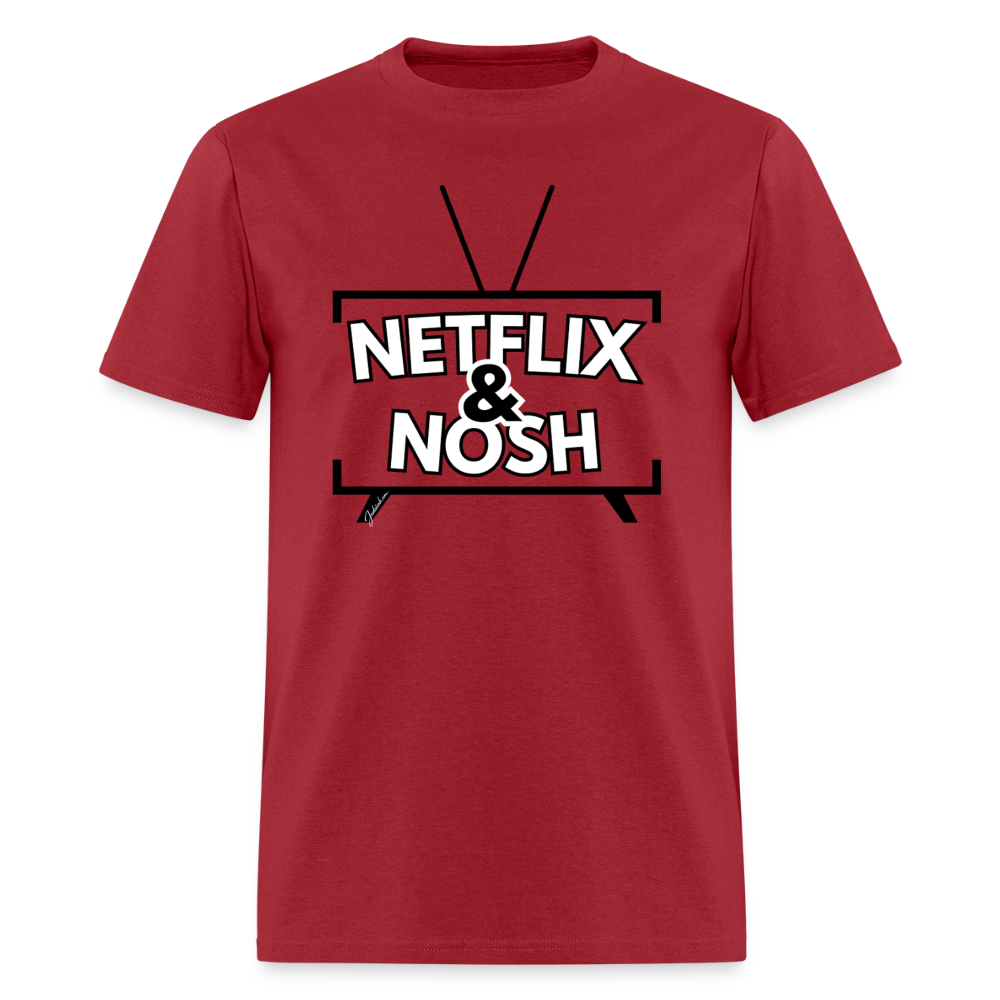 Netflix & Nosh Men's T-Shirt | GILDAN 5000 - dark red