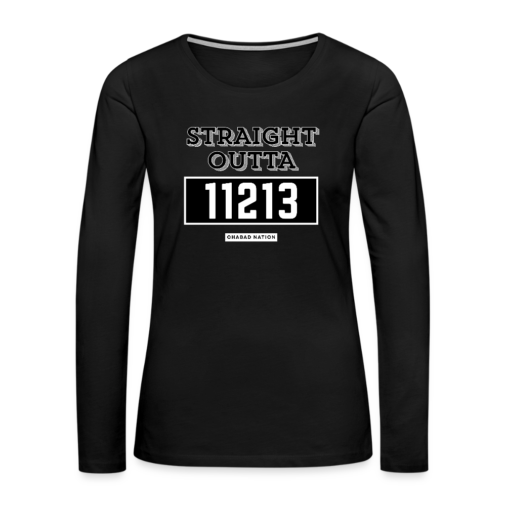 Straight Outta 11213 Women's Premium Long Sleeve T-Shirt - black