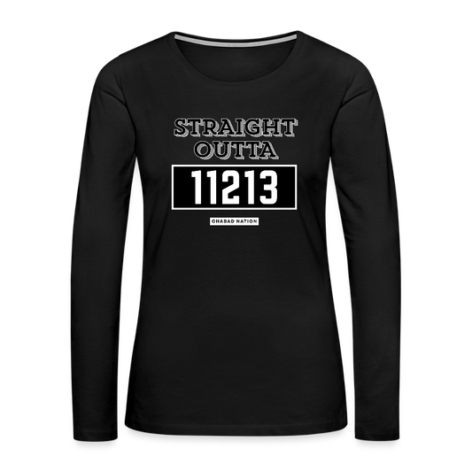 Straight Outta 11213 Women's Premium Long Sleeve T-Shirt - black