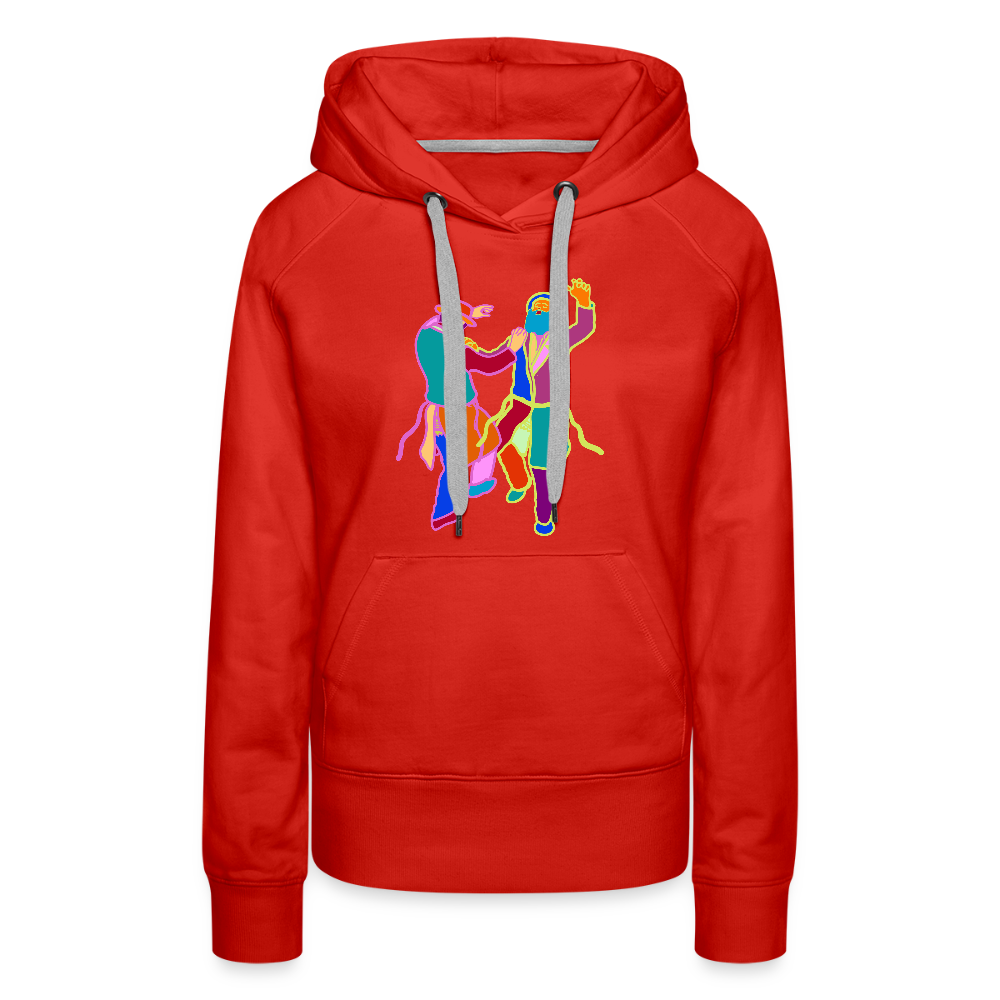 Colorful Dancing Rabbis Women’s Premium Hoodie - red