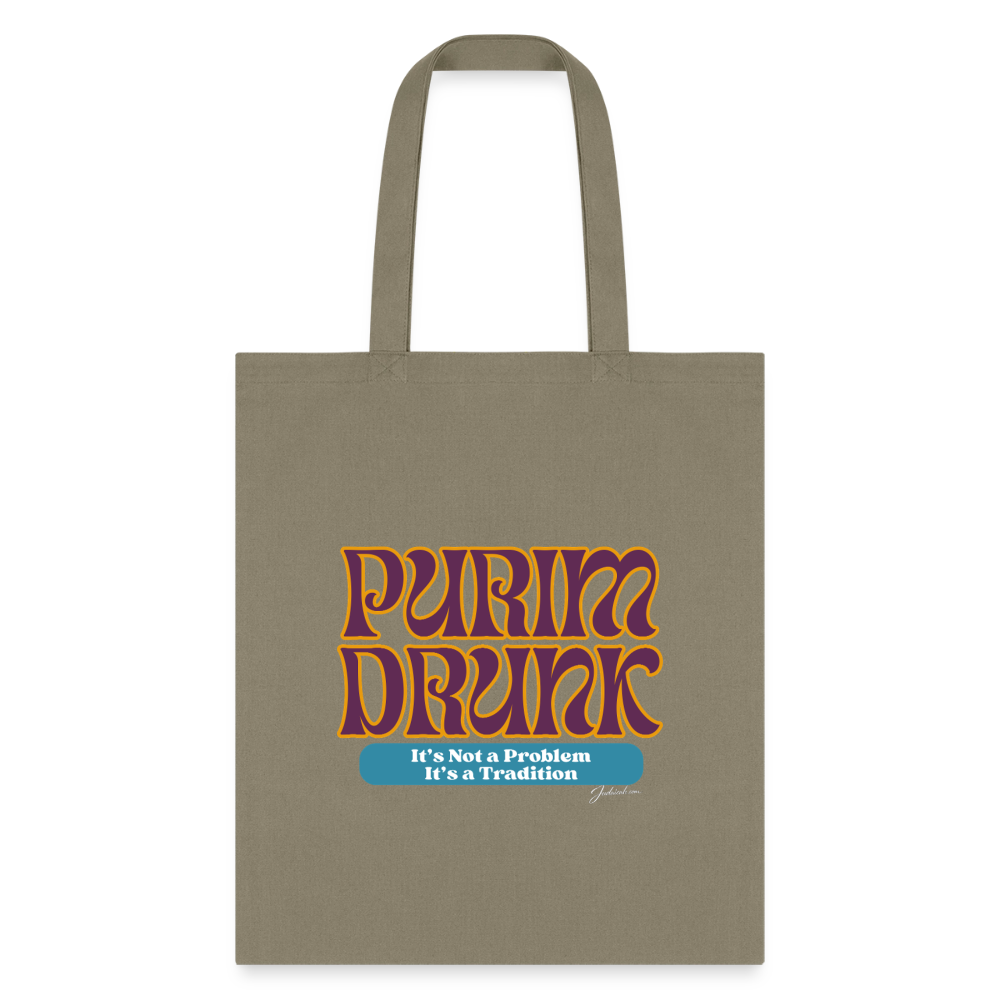 Purim Drunk Tote Bag - khaki