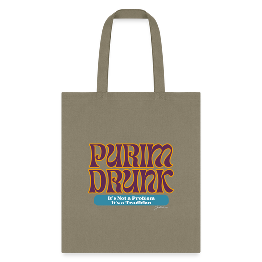 Purim Drunk Tote Bag - khaki
