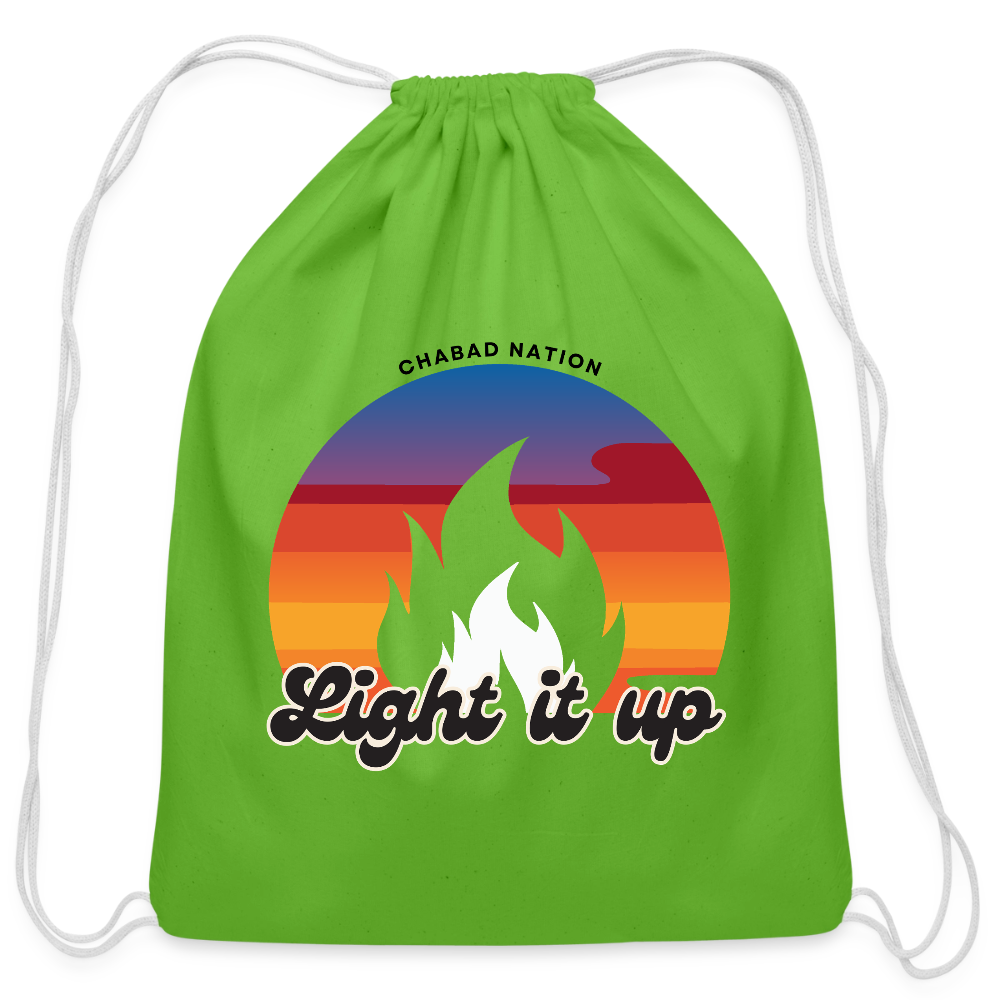 Light It Up Cotton Drawstring Bag - clover