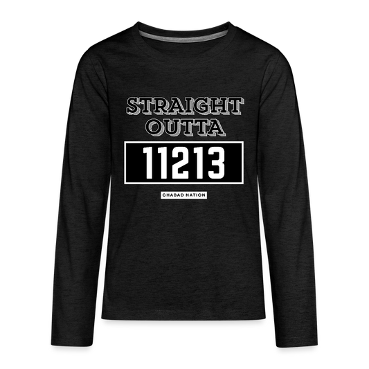 Straight Outta 11213 Kids' Premium Long Sleeve T-Shirt - charcoal grey