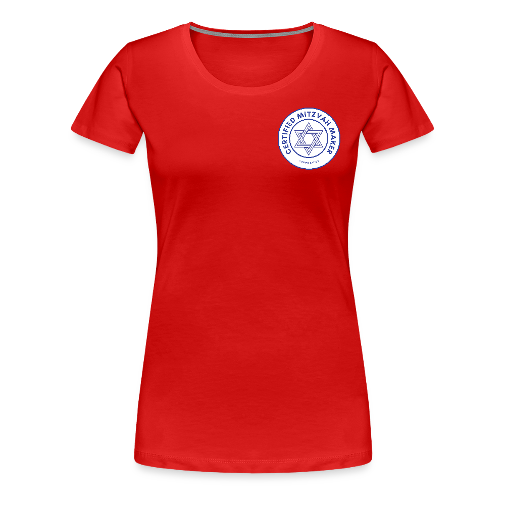 Certified Mitzvah Maker Badge Women’s Premium T-Shirt - red