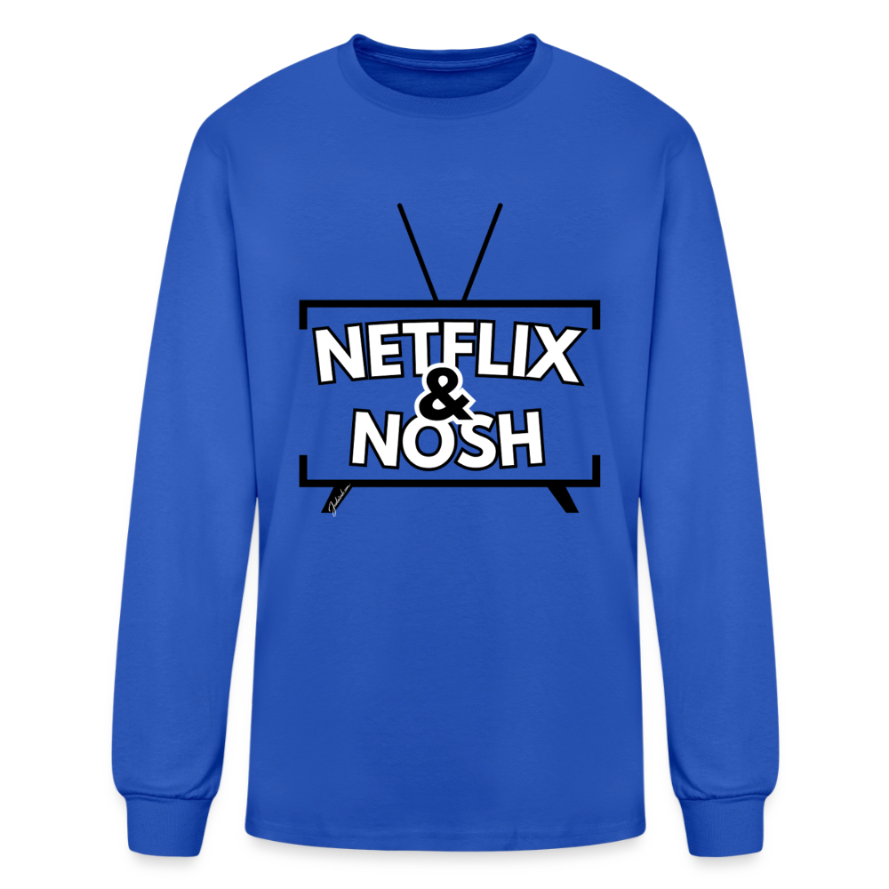 Netflix & Nosh Men's Long Sleeve T-Shirt - royal blue