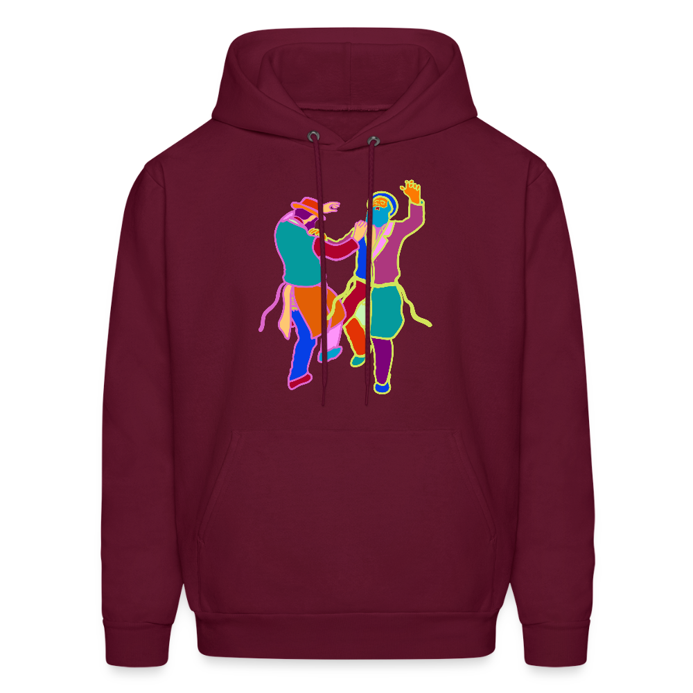Colorful Dancing Rabbis Men's Hoodie - burgundy