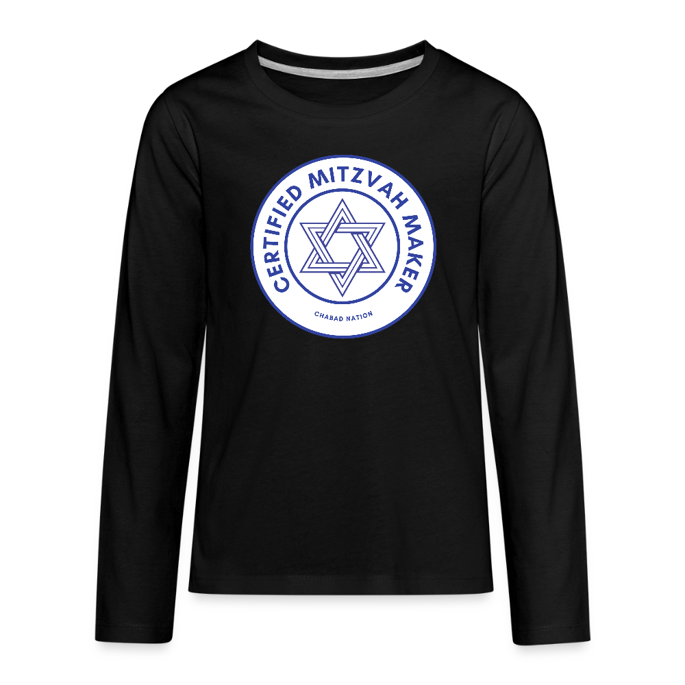 Certified Mitzvah Maker Kids' Premium Long Sleeve T-Shirt - black
