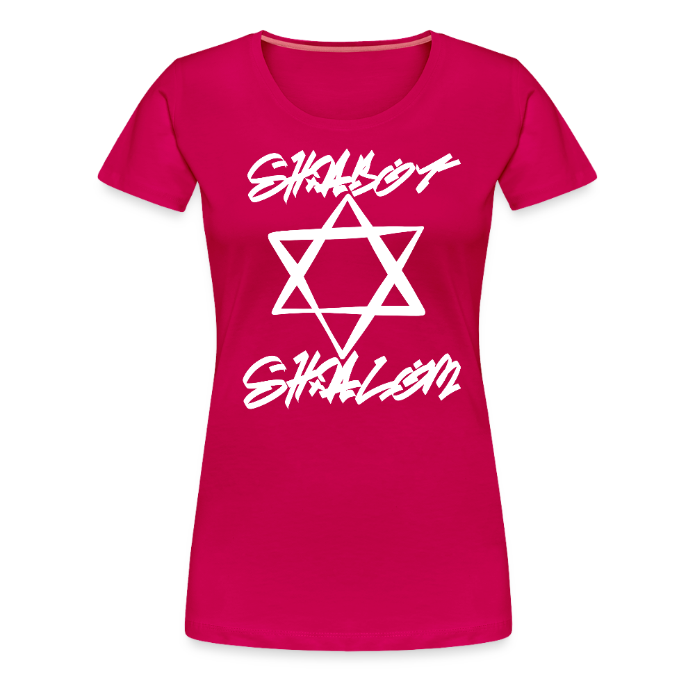 Shabbat Shalom Graffiti Light Star Women’s Premium T-Shirt - dark pink