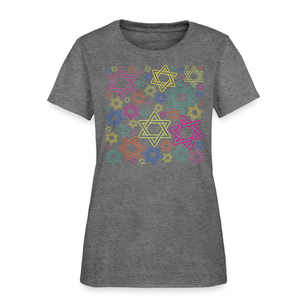 Neon Star of David Festival Women's T-Shirt - graphite heather