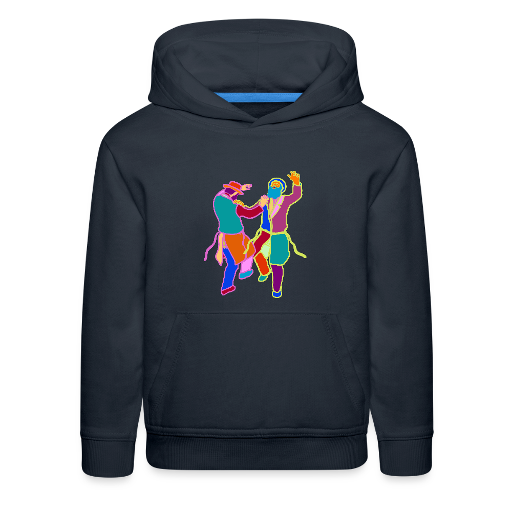Colorful Dancing Rabbis Kids‘ Premium Hoodie - navy