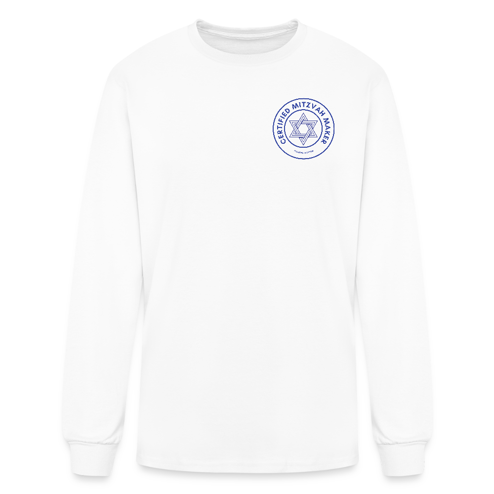 Certified Mitzvah Maker Badge Men's Long Sleeve T-Shirt - white