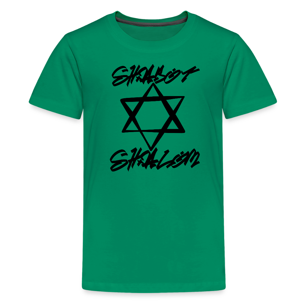 Shabbat Shalom Graffiti Star Kids' Premium T-Shirt - kelly green
