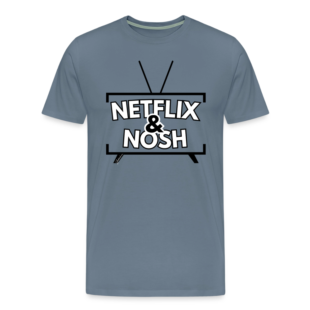 Netflix & Nosh Men's Premium T-Shirt - steel blue