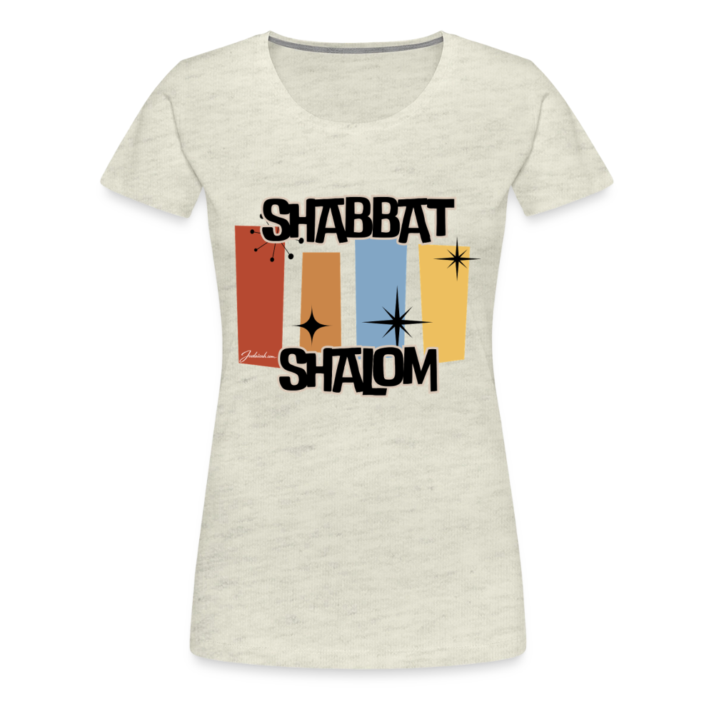 Retro Shabbat Women’s Premium T-Shirt - heather oatmeal
